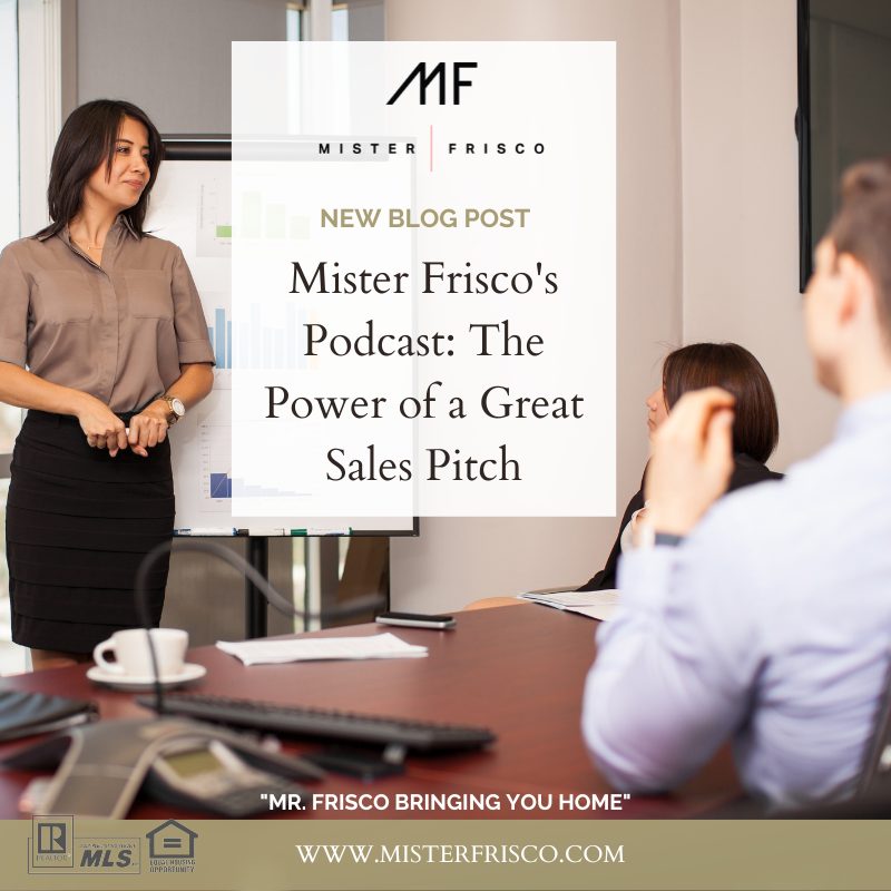 Mister Frisco's Podcast: The Power of a Great Sales Pitch - girl giving her sales pitch to clients